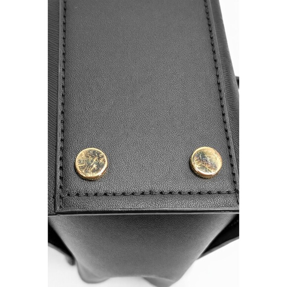 Michael Kors Marilyn Medium Saffiano Leather Satchel Black Gold - Picture 16 of 16